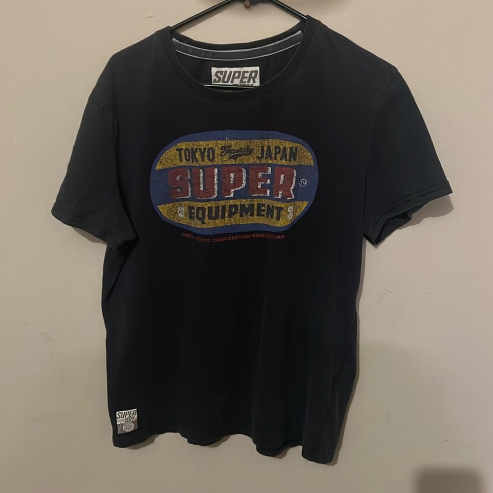 Men’s xl Superdry black t shirt Tokyo Japan super equipment graphic design